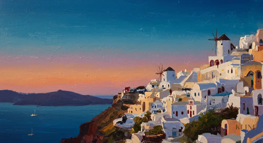 Crystalline Cliffs of Greece - Hand Painting