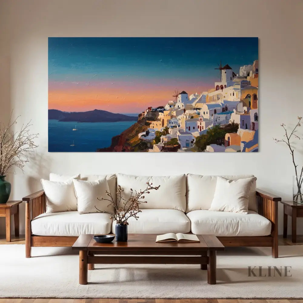 Crystalline Cliffs of Greece - Hand Painting