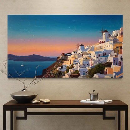Crystalline Cliffs of Greece - Hand Painting