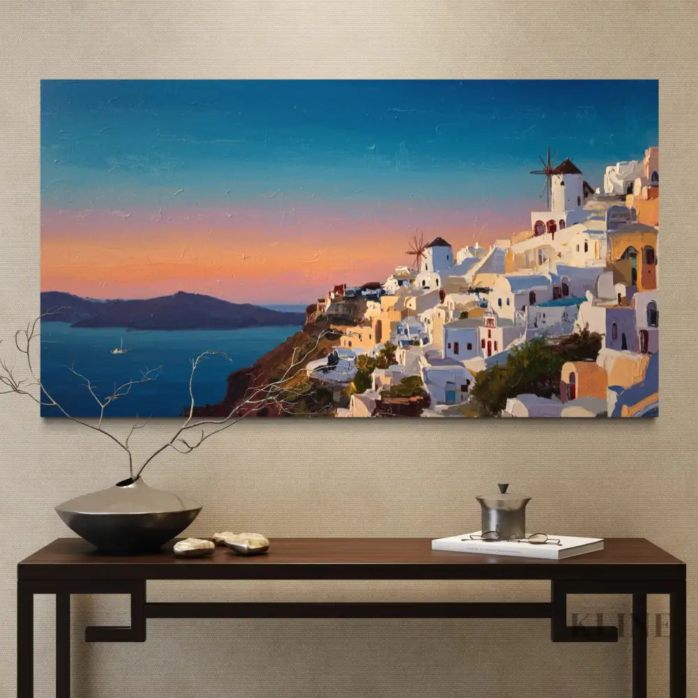 Crystalline Cliffs of Greece - Hand Painting 