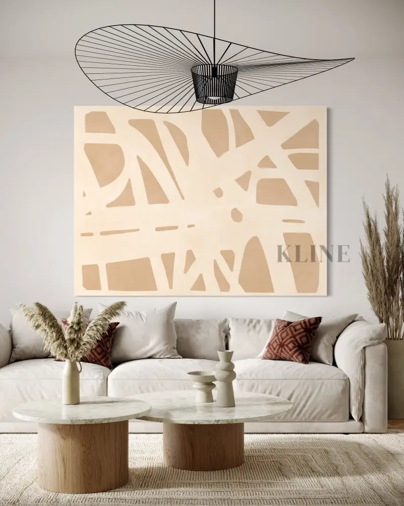 Curved Shapes 2 - Hand Painting Large Wall Art