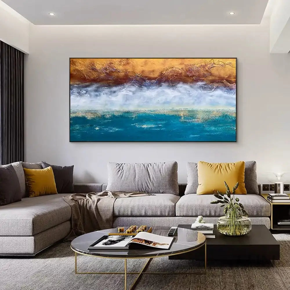 Dance of Waves - Hand Painting Sonnenaufgangsgemälde