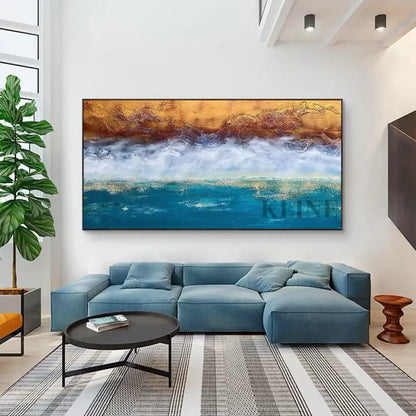 Dance of Waves - Rolled Canvas / 50x100cm / 20x39’’ - Hand Painting