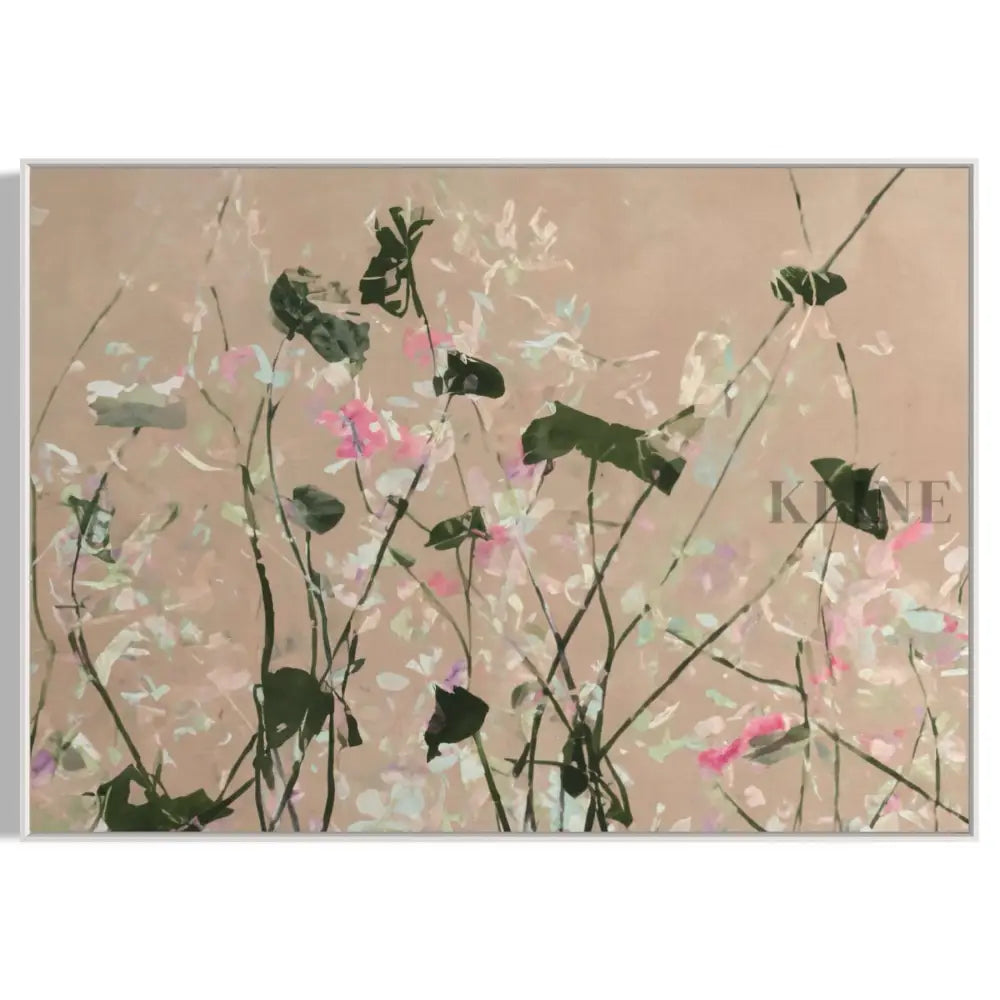 Dancing Garden - Hand Painting Art mural crème