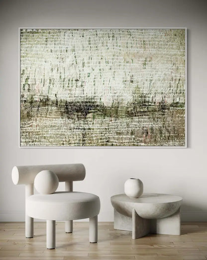 Dancing Rain Green - Hand Painting