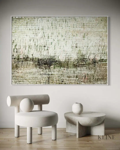 Dancing Rain Green - Hand Painting