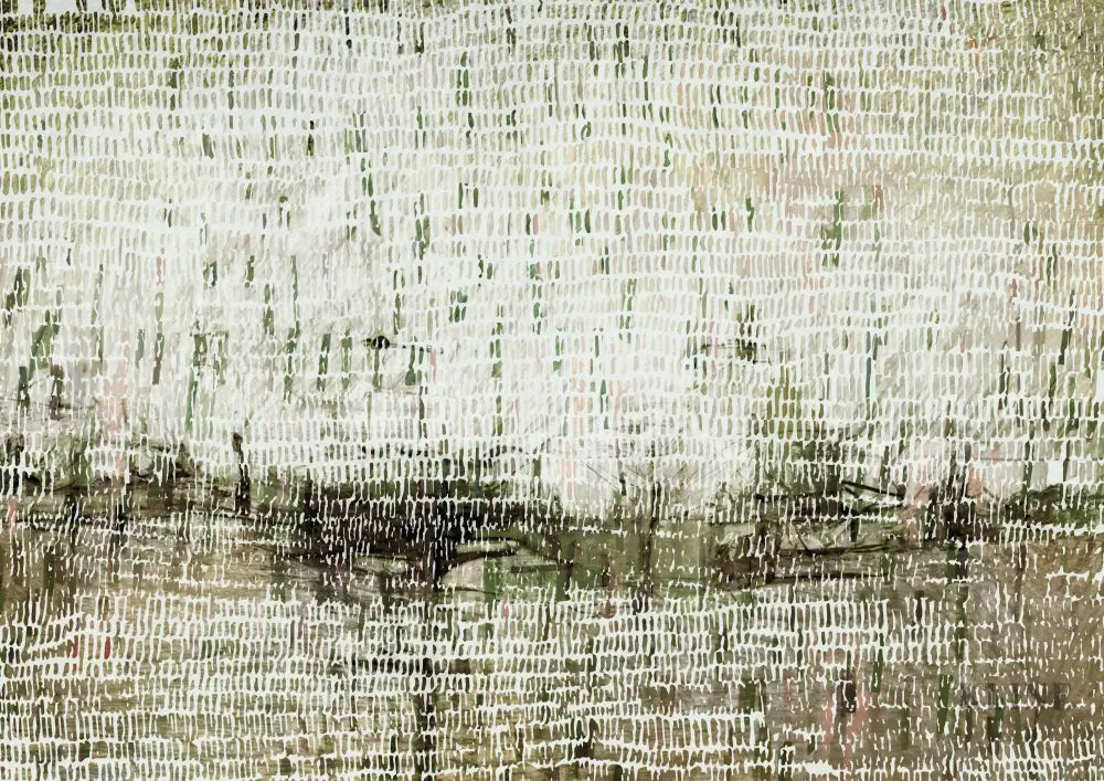 Dancing Rain Green - Hand Painting