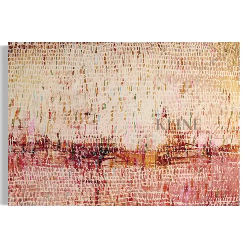 Dancing Rain Pink - Hand Painting Arte della parete della sala da pranzo