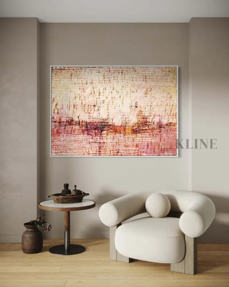Dancing Rain Pink - Hand Painting 