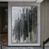 Dark Charcoal Textured Stripes Art - Hand Painting