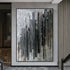 Dark Charcoal Textured Stripes Art - Hand Painting