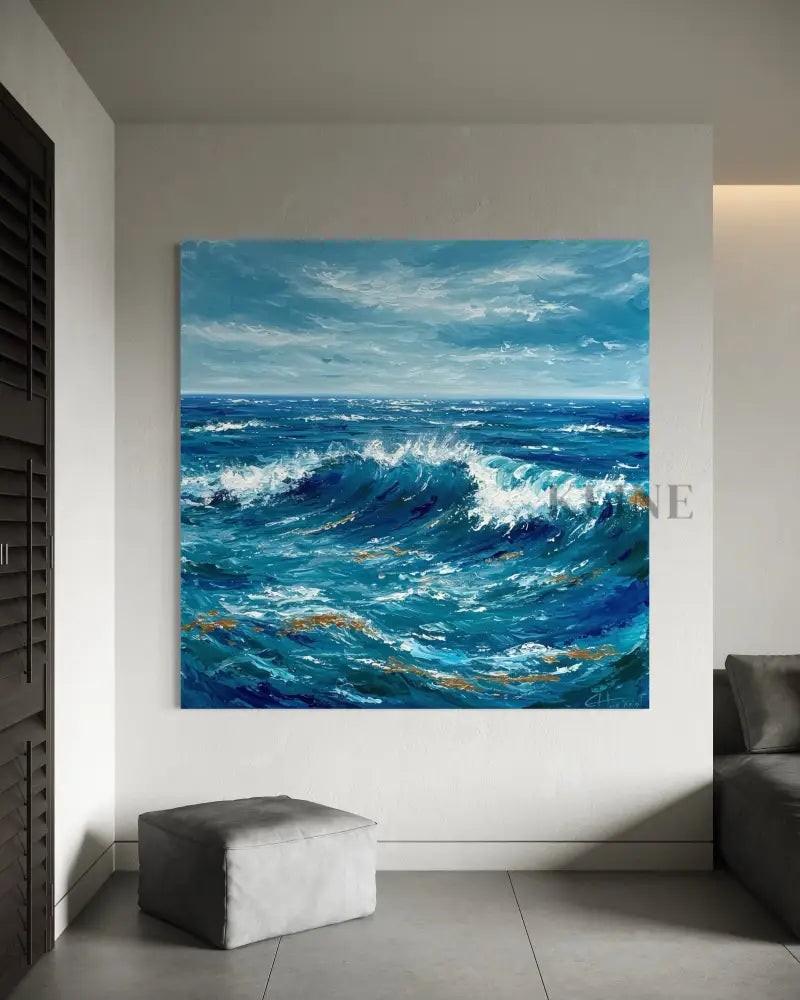 Deep Blue Respite - Hand Painting بيع الجمعة السوداء