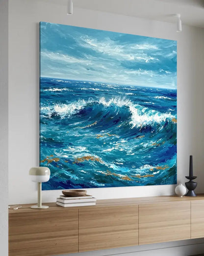 Deep Blue Respite - Hand Painting