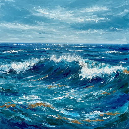 Deep Blue Respite - Hand Painting