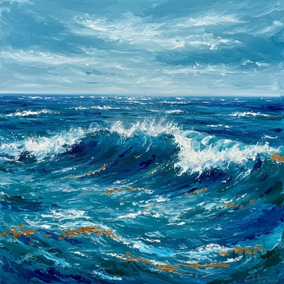 Deep Blue Respite - Hand Painting