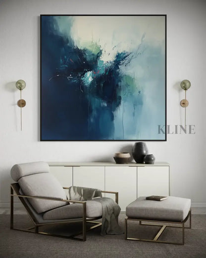 Deep Blue Silence - Hand Painting