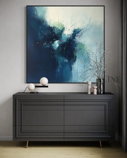 Deep Blue Silence - Hand Painting
