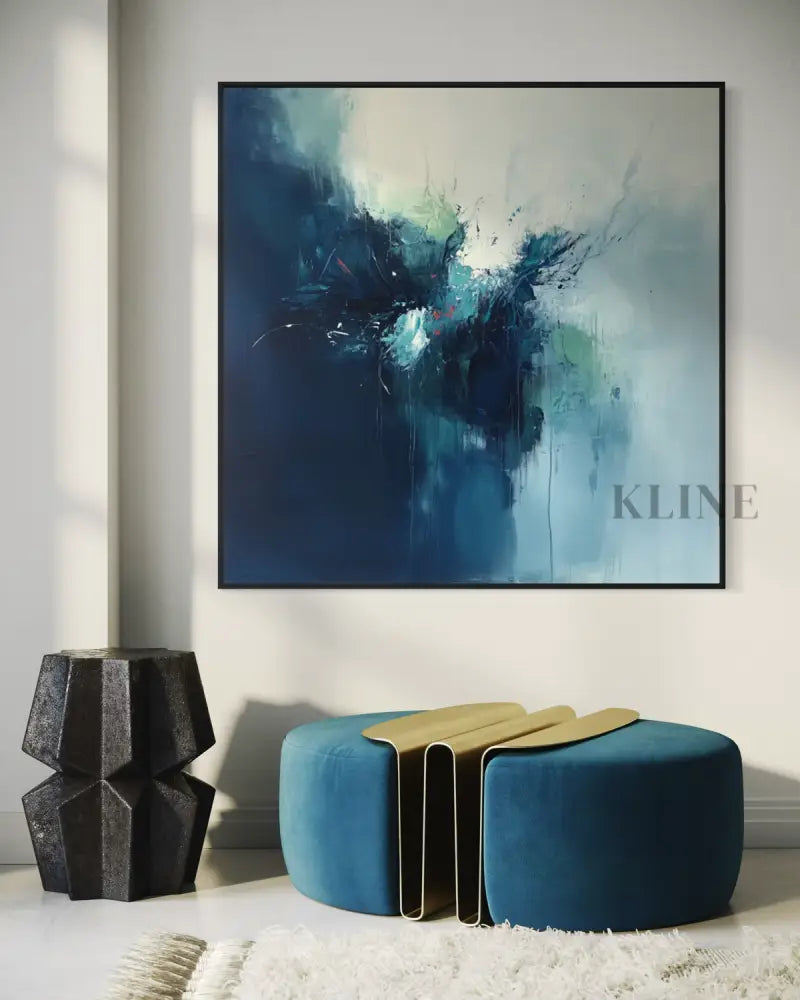 Deep Blue Silence - Hand Painting