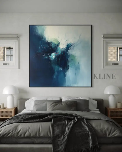 Deep Blue Silence - Hand Painting