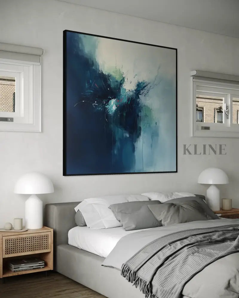 Deep Blue Silence - Hand Painting