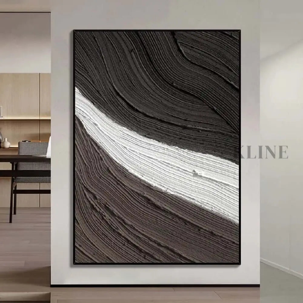 Deep Brown Grey and Cream Textured - Hand Painting