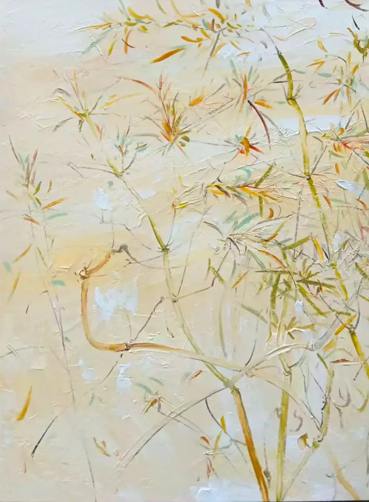Delicate Bamboo Painting - Hand Painting Leinwand-Wandkunst