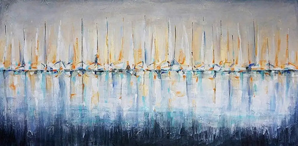 Distant Shores - Hand Painting لوحات المناظر البحرية