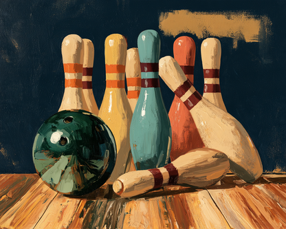Saturday Night at the Lanes - Hand Painting