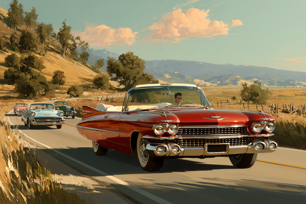 Cruisin’ Down Route 66 - Hand Painting