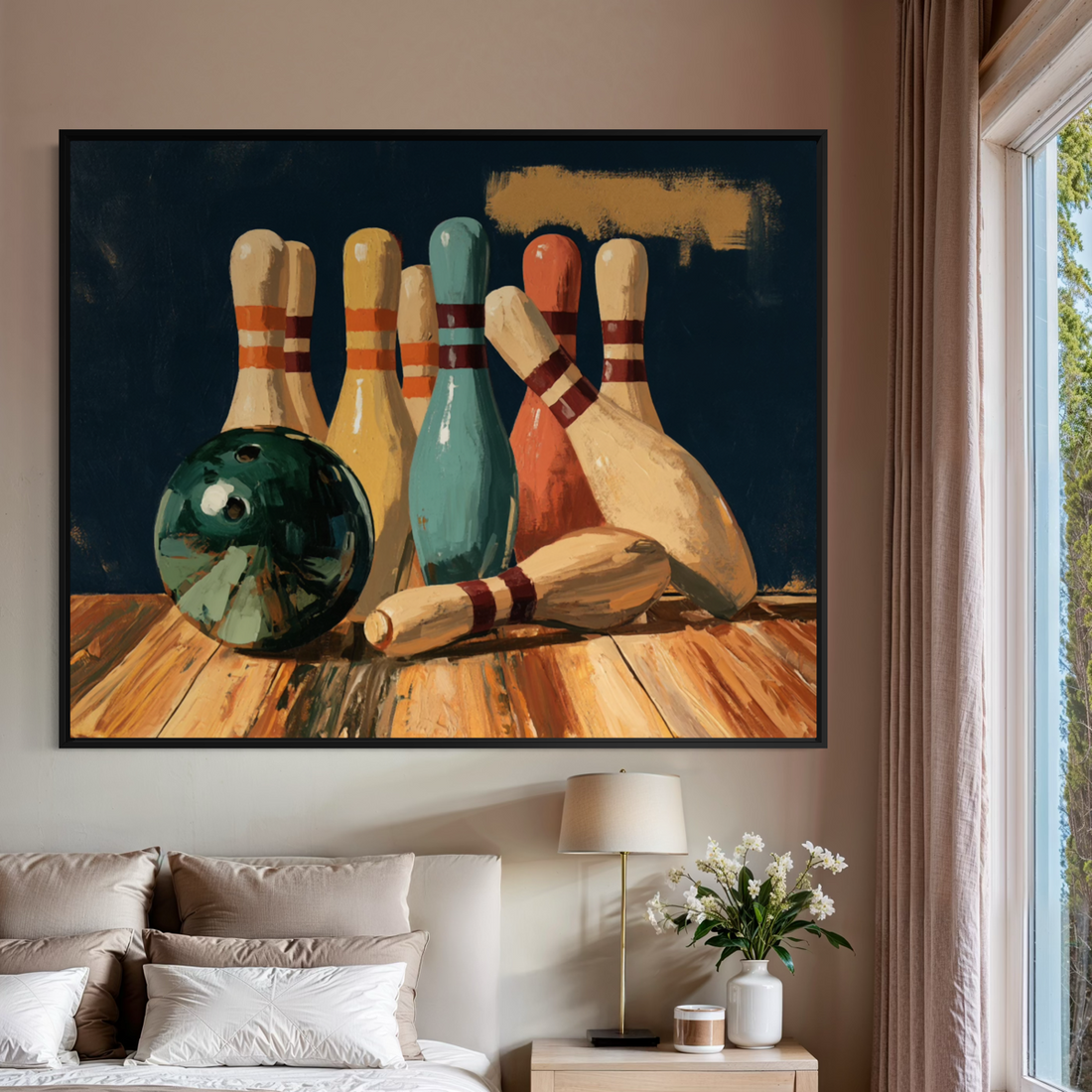 Saturday Night at the Lanes - Hand Painting