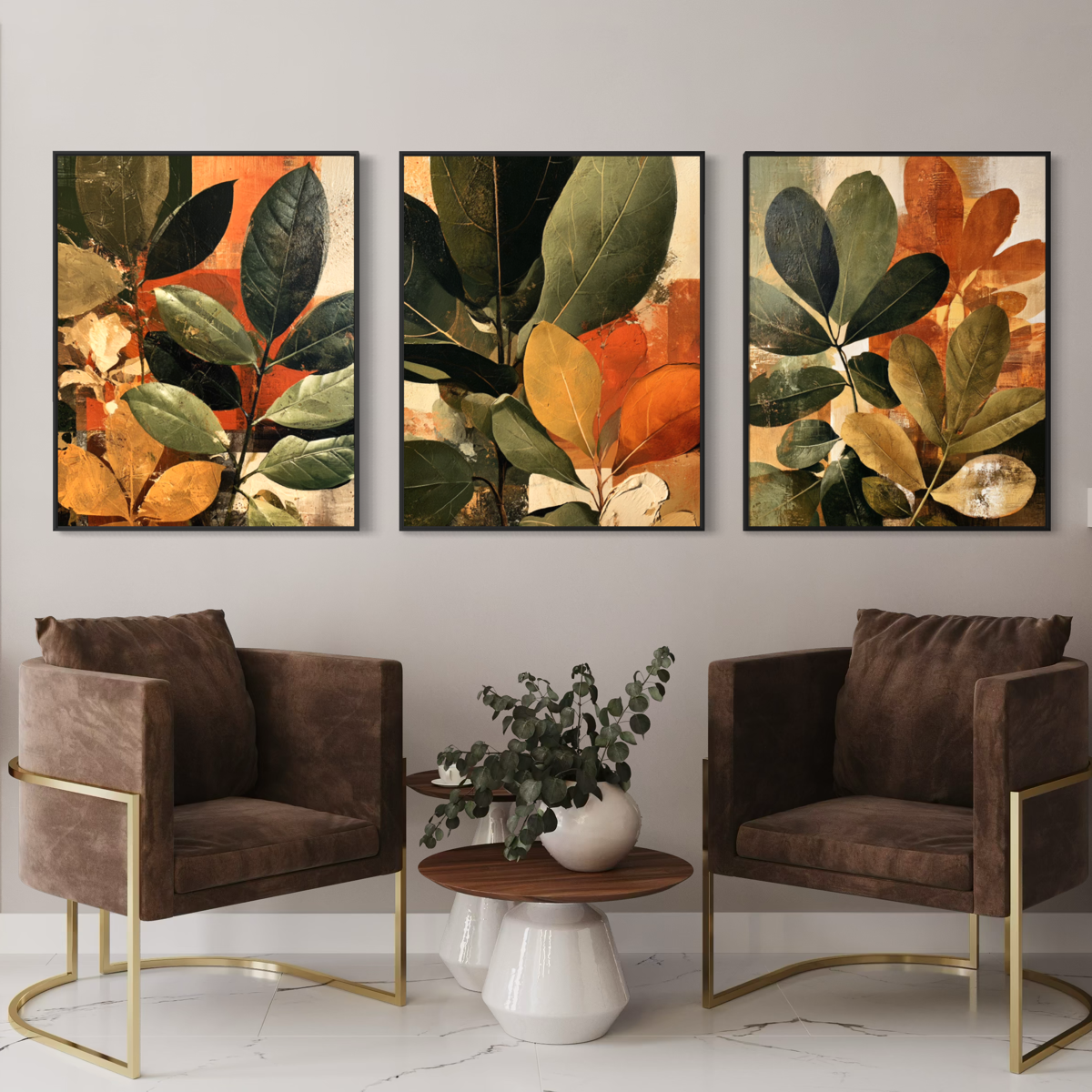 Autumnal Foliage in Amber &amp; Sage