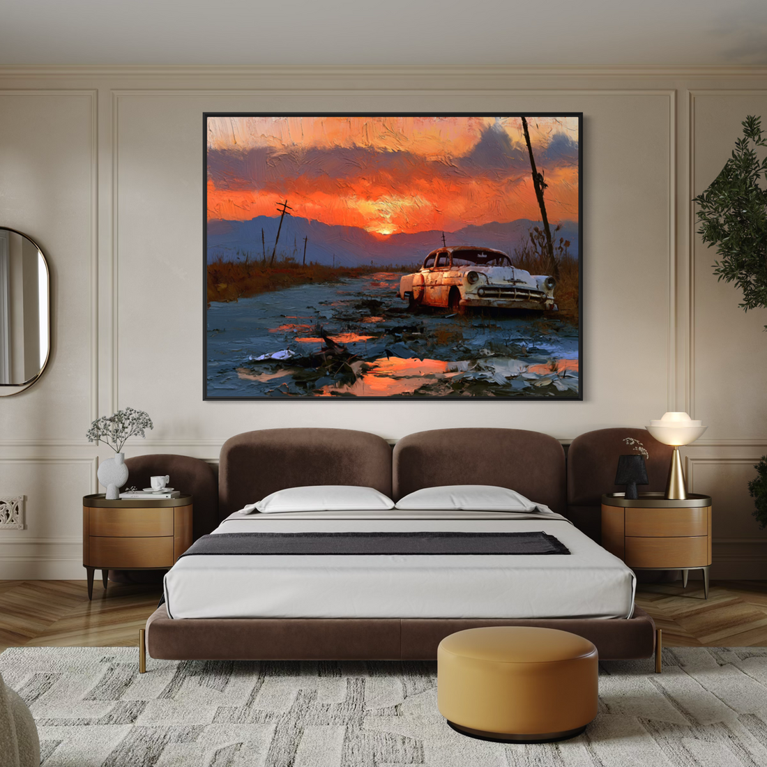 Sunset on Route 66 - Hand Painting