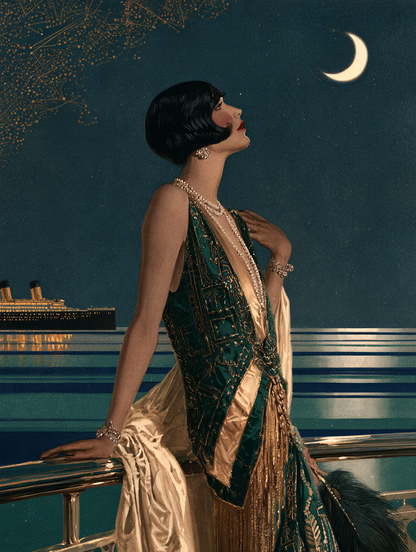 Midnight on the Atlantic - Hand Painting