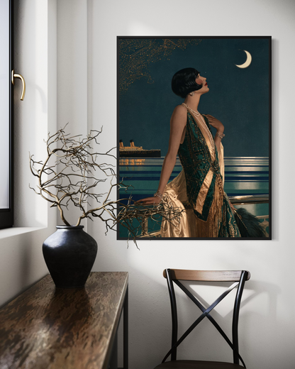 Midnight on the Atlantic - Hand Painting