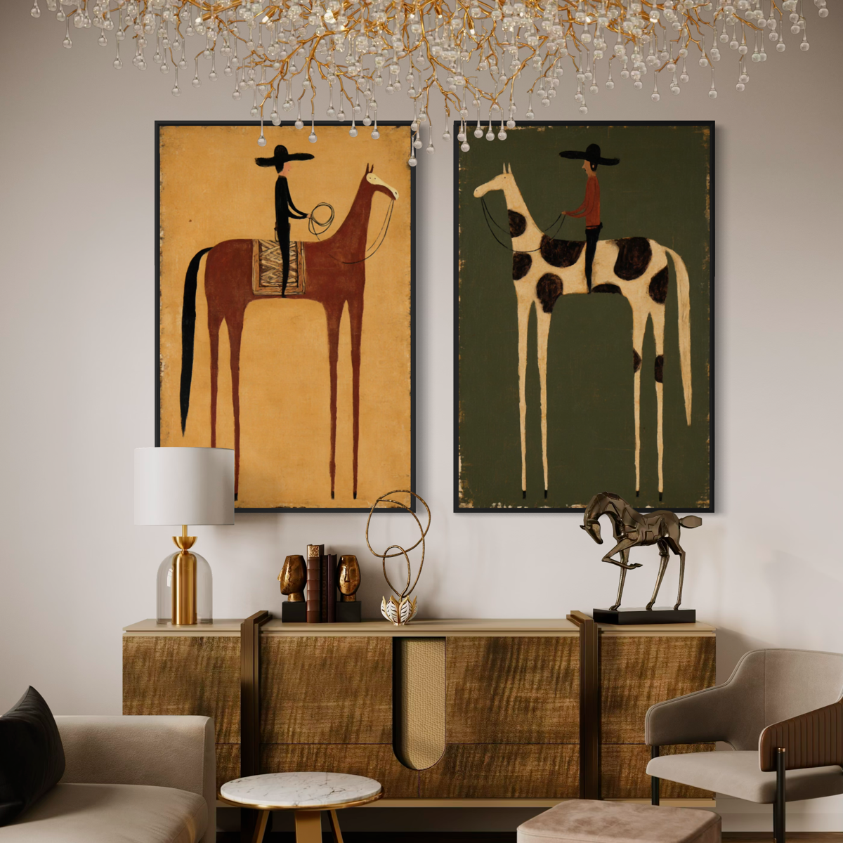 The Golden Mustang - Hand Painting