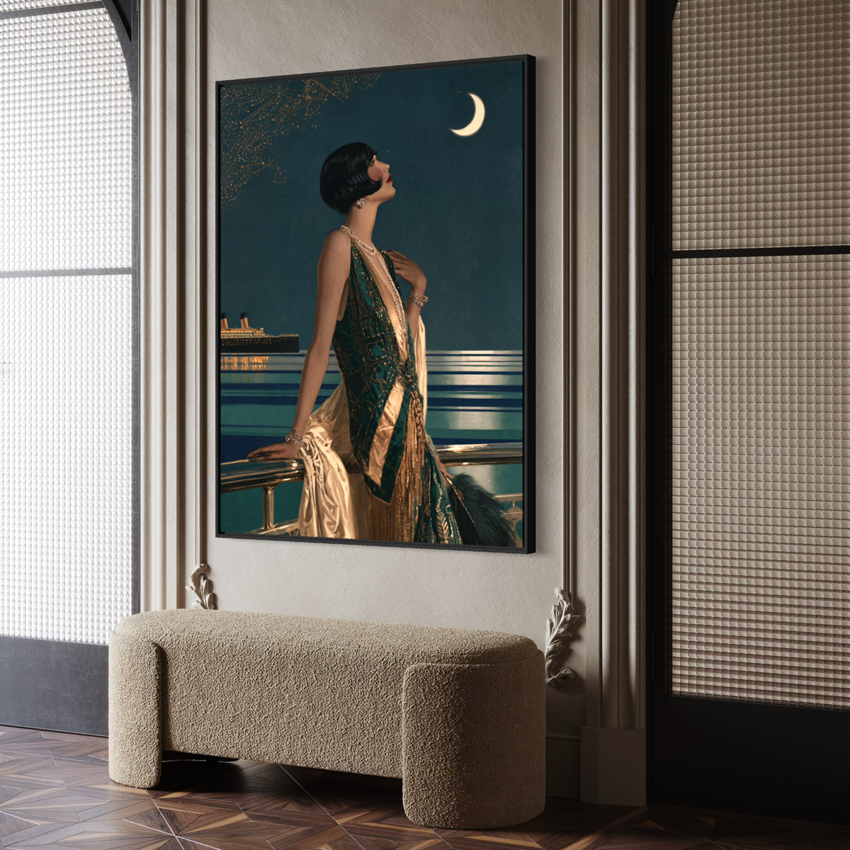 Midnight on the Atlantic - Hand Painting