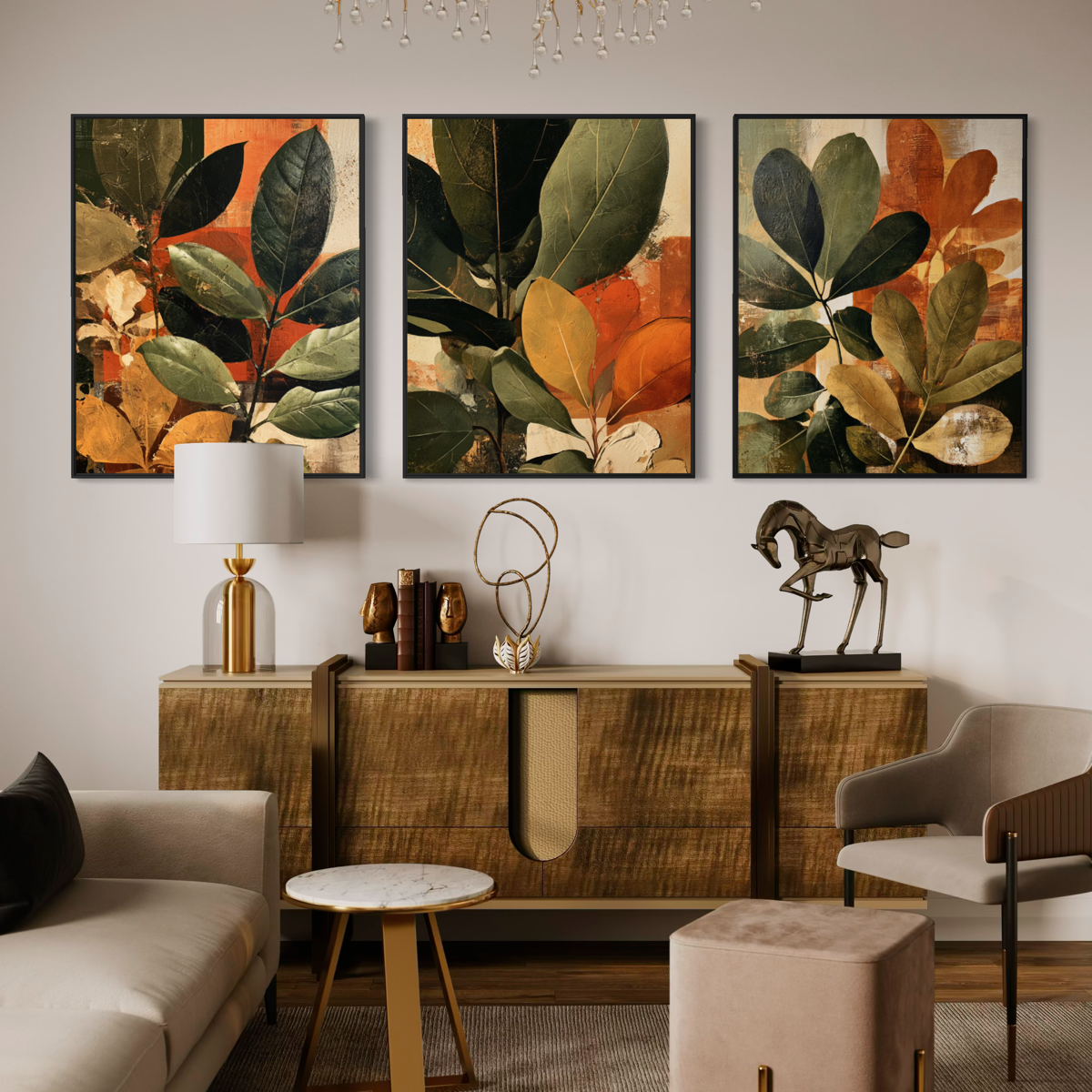 Autumnal Foliage in Amber &amp; Sage