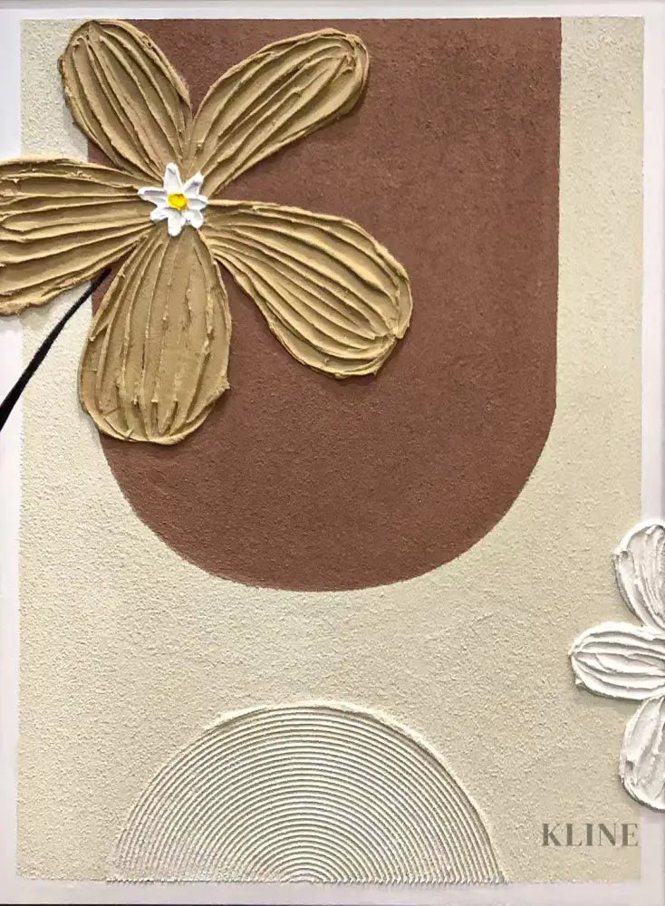 Earthen Bloom Relief - Hand Painting