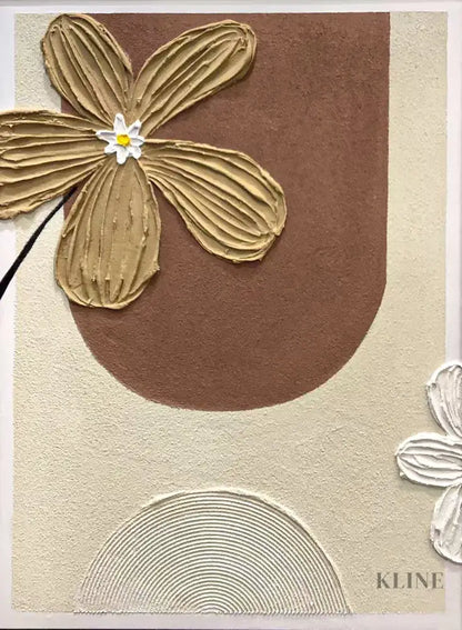 Earthen Bloom Relief - Hand Painting