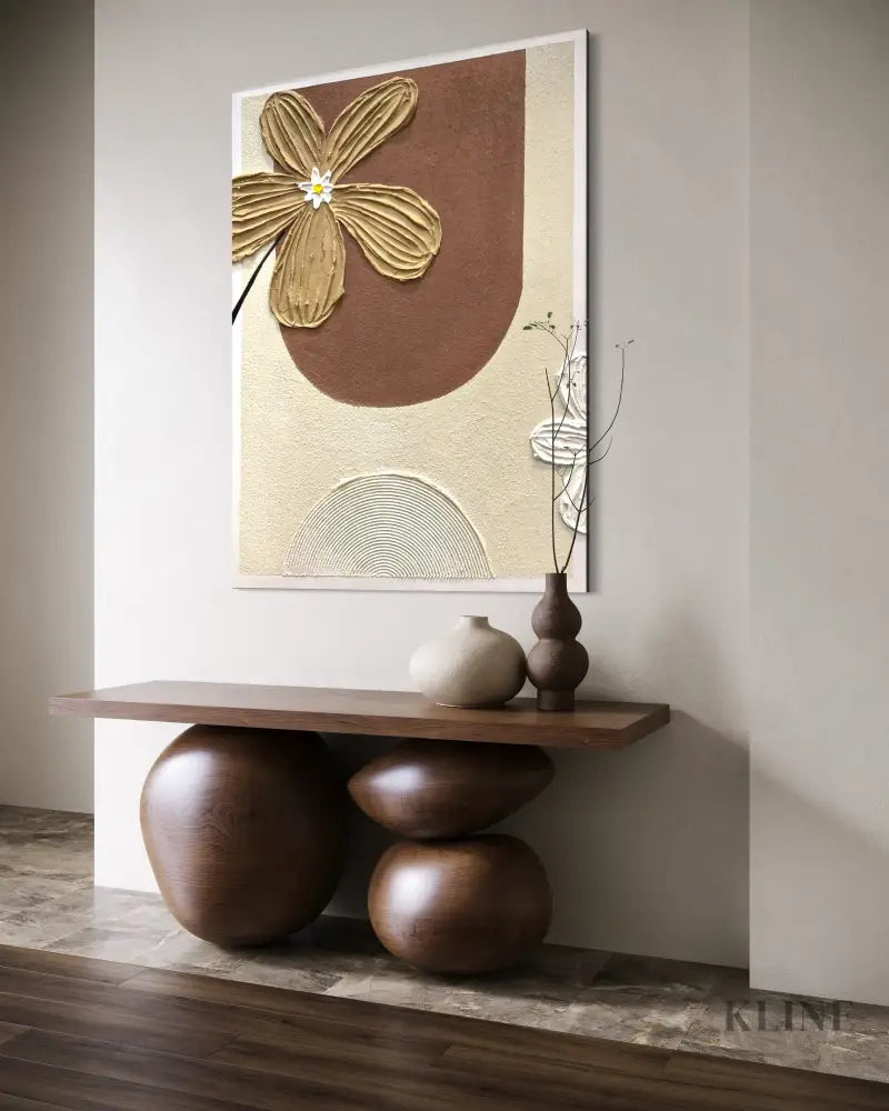 Earthen Bloom Relief - Hand Painting