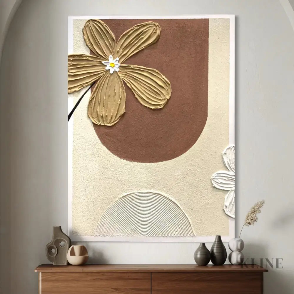 Earthen Bloom Relief - Hand Painting