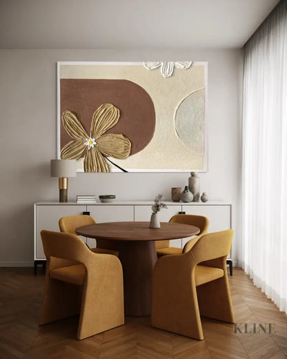 Earthen Bloom Relief - Hand Painting