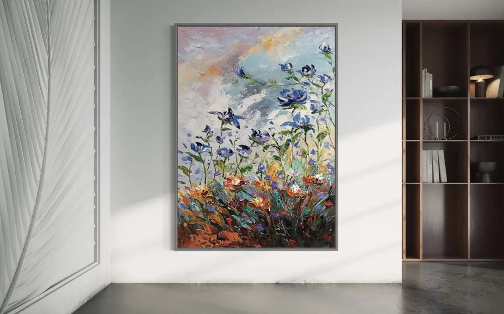 Earth’s Vibrant - Hand Painting Arte della parete floreale
