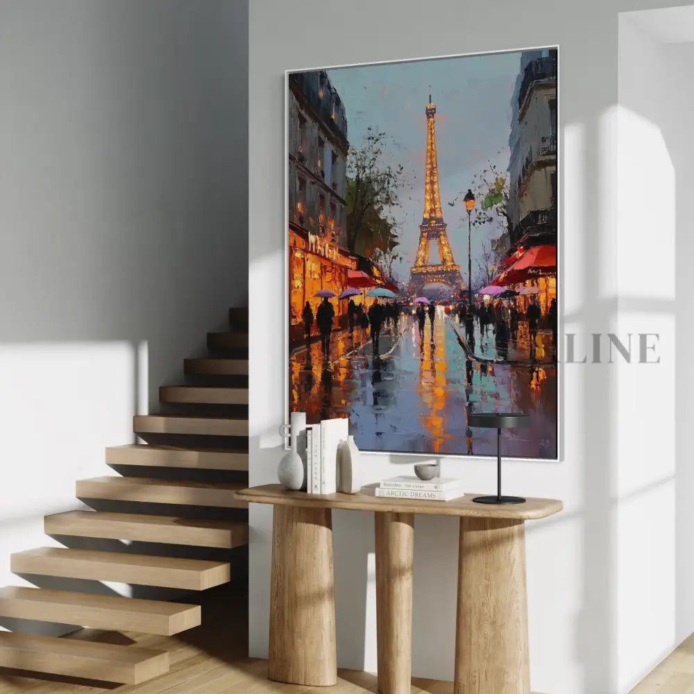 Eiffel in Violet Light - Hand Painting القادمون الجدد
