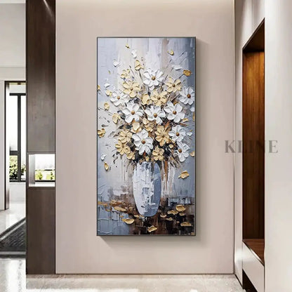 Elegant Floral Vase - Hand Painting
