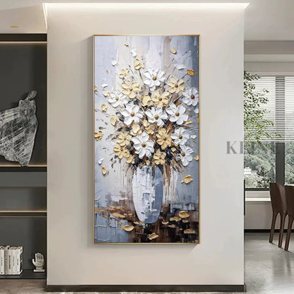 Elegant Floral Vase - Hand Painting