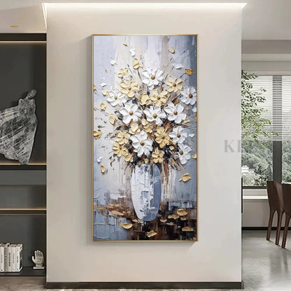 Elegant Floral Vase - Hand Painting