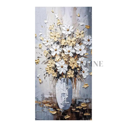 Elegant Floral Vase - Hand Painting