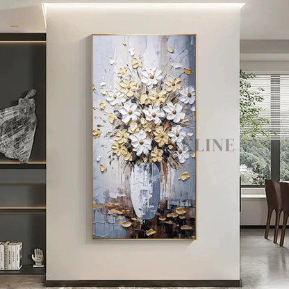 Elegant Floral Vase - Hand Painting