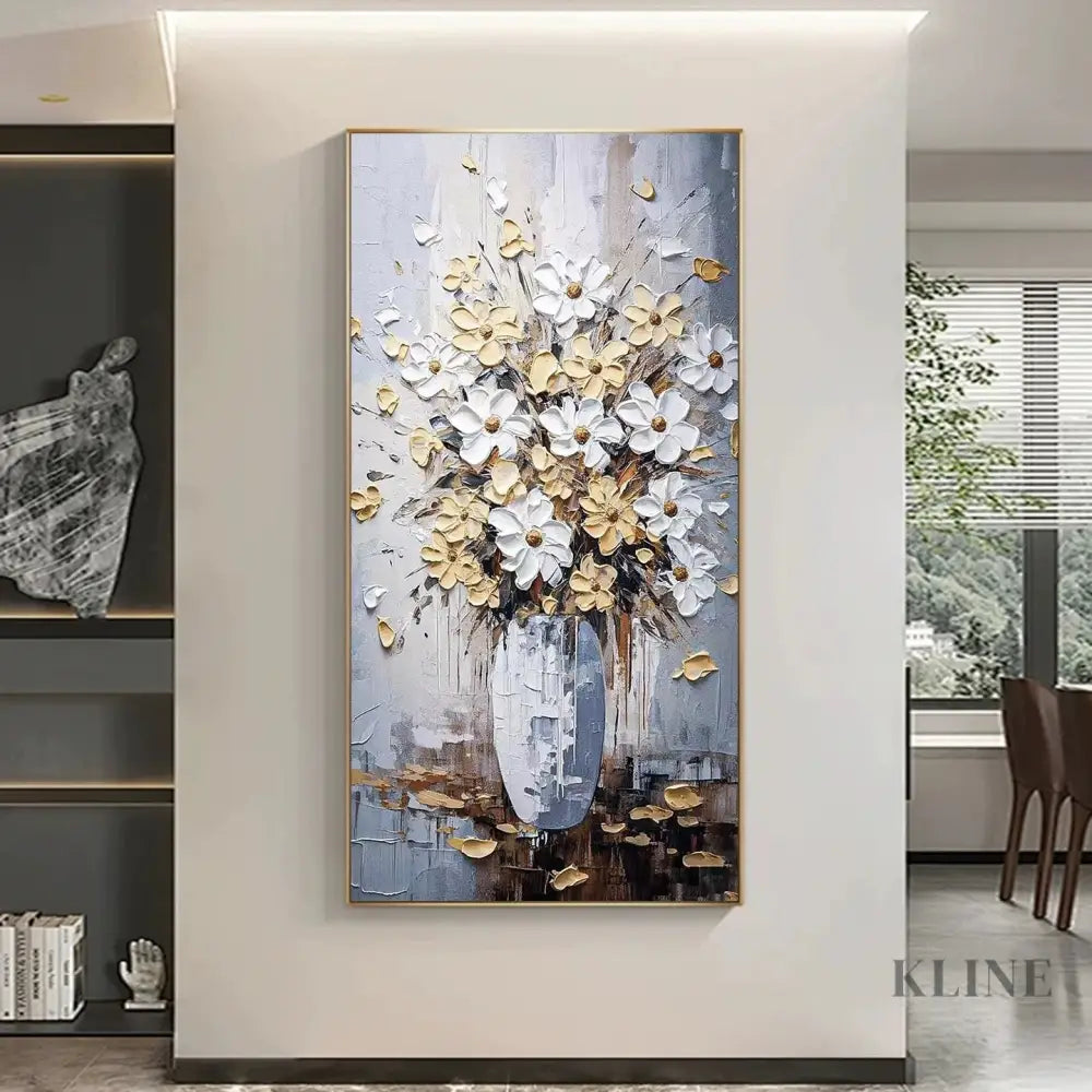 Elegant Floral Vase - Hand Painting 